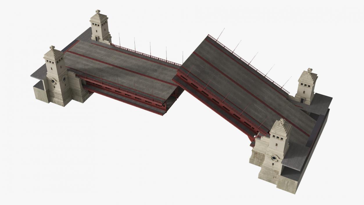 3D model Chicago Drawbridge Raised