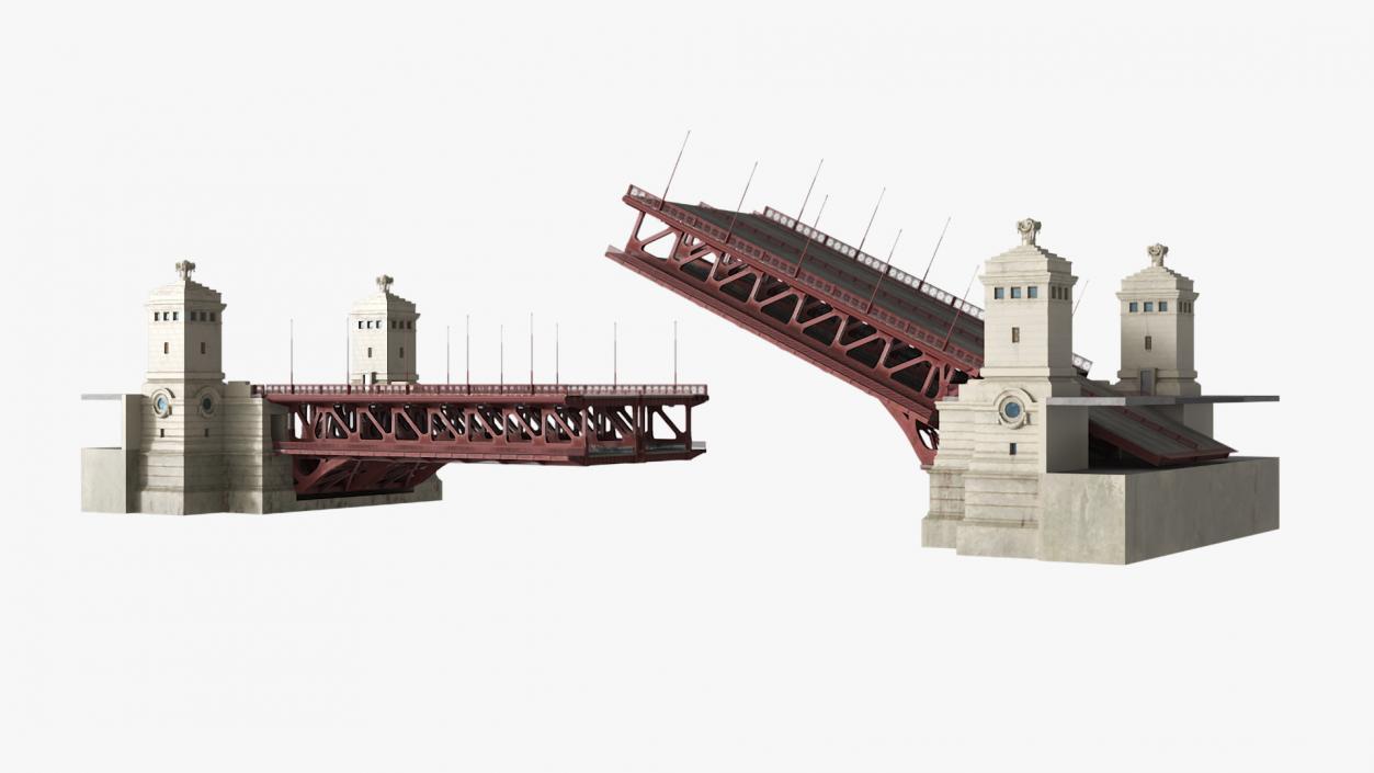 3D model Chicago Drawbridge Raised