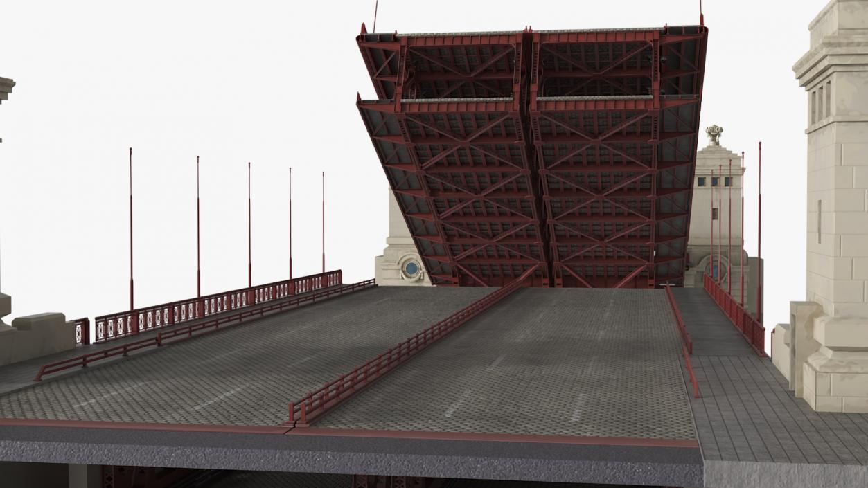 3D model Chicago Drawbridge Raised