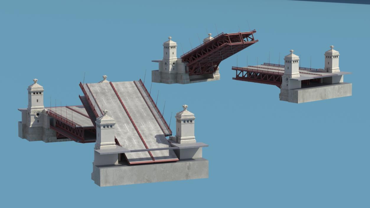 3D model Chicago Drawbridge Raised