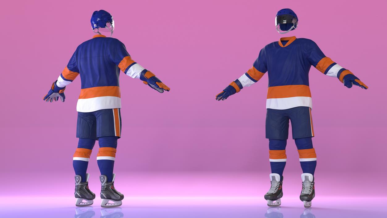 3D Hockey Equipment Blue 2 model