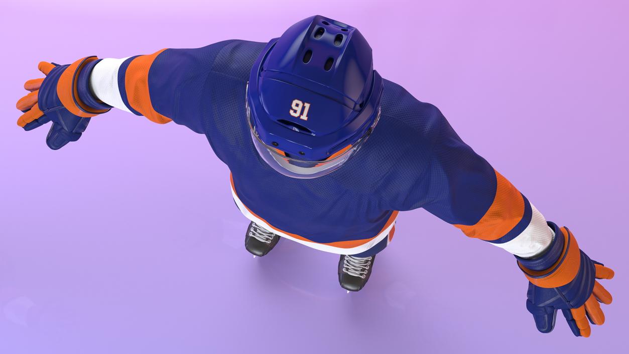 3D Hockey Equipment Blue 2 model