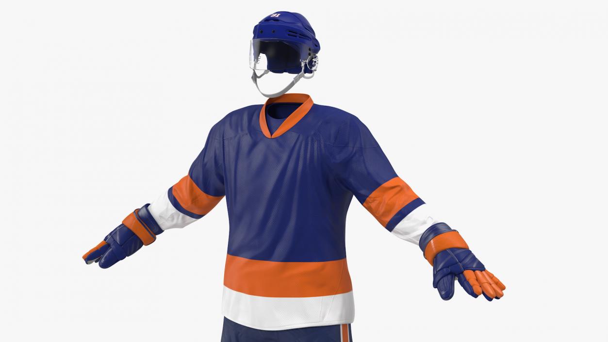 3D Hockey Equipment Blue 2 model