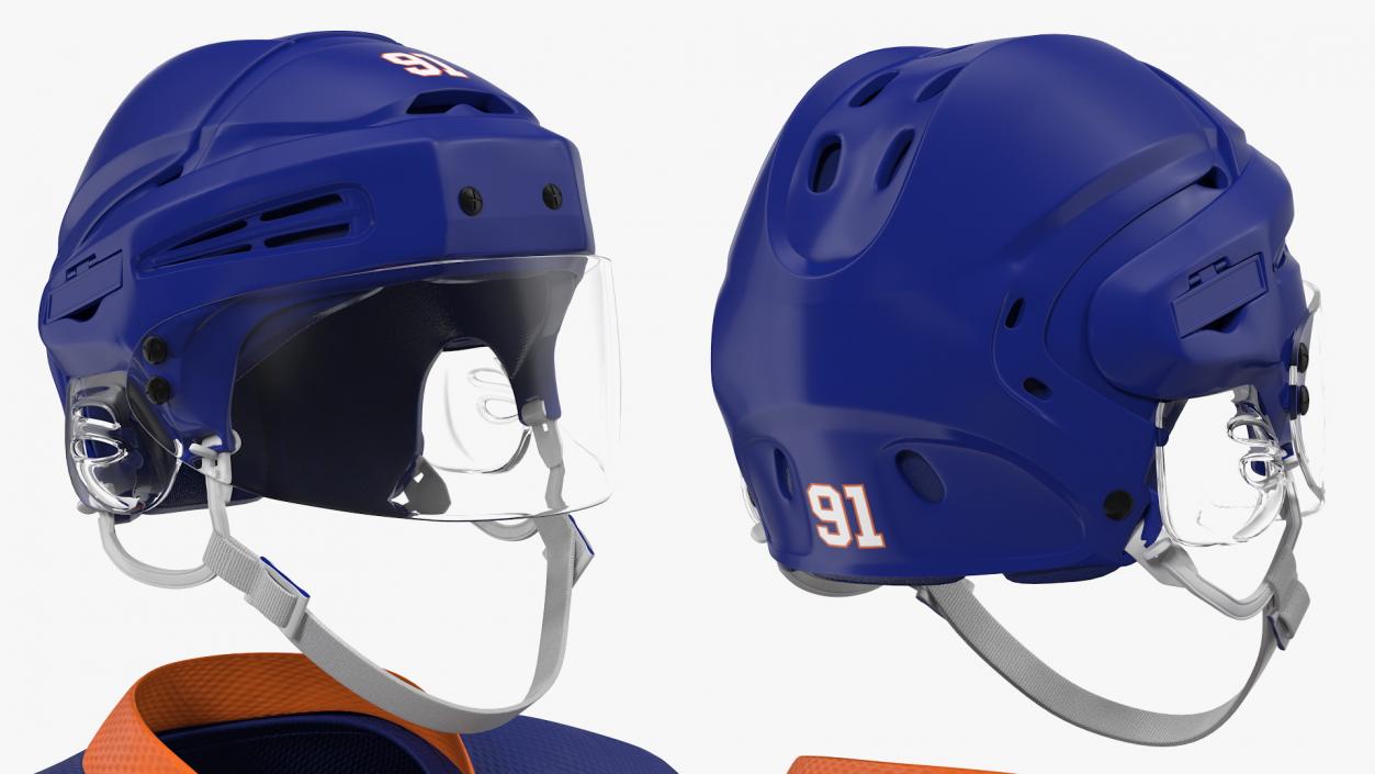 3D Hockey Equipment Blue 2 model