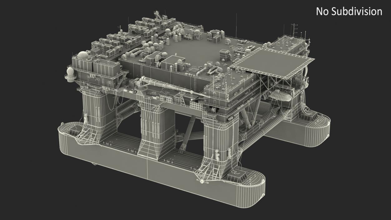 Self Propelled Twin Hulled Semi Submersible Platform 3D