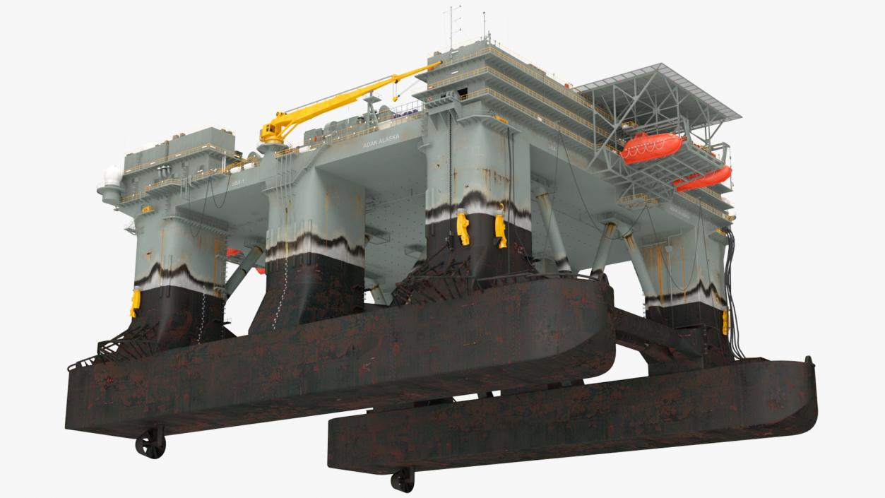 Self Propelled Twin Hulled Semi Submersible Platform 3D