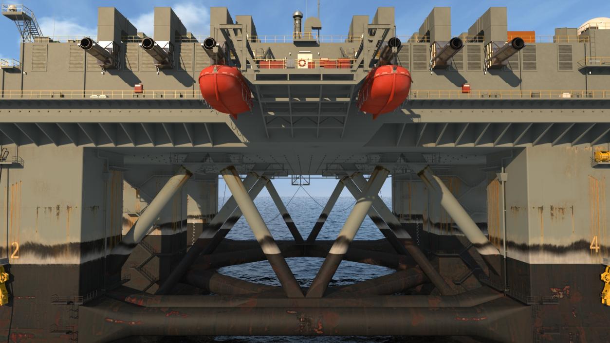 Self Propelled Twin Hulled Semi Submersible Platform 3D