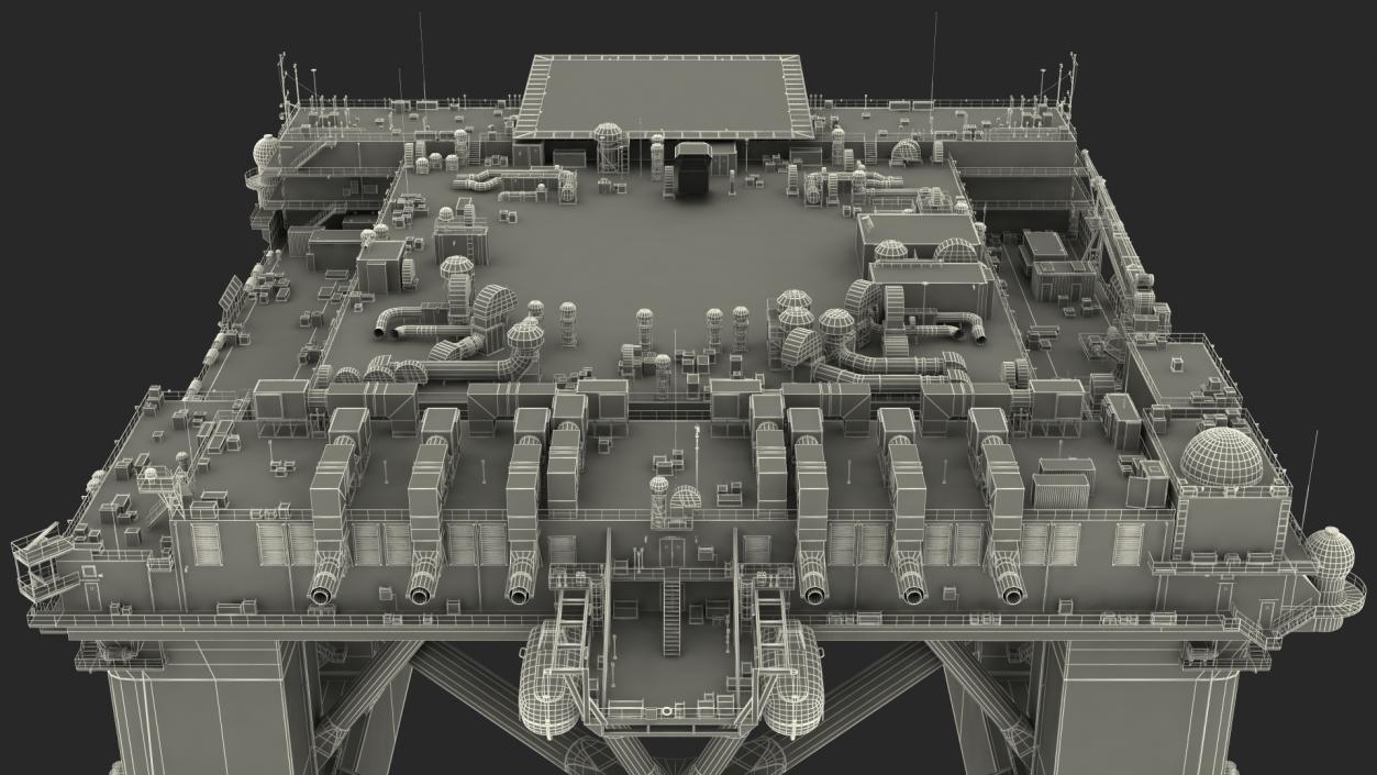 Self Propelled Twin Hulled Semi Submersible Platform 3D