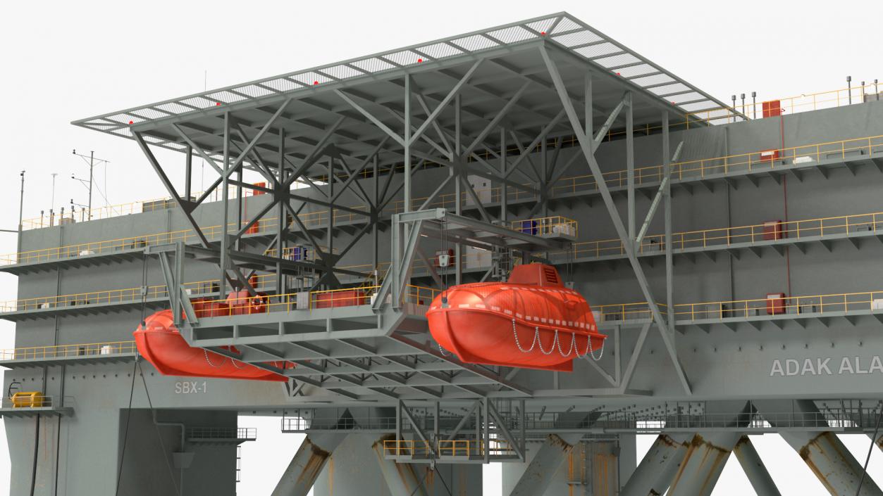 Self Propelled Twin Hulled Semi Submersible Platform 3D