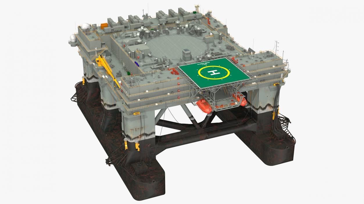 Self Propelled Twin Hulled Semi Submersible Platform 3D