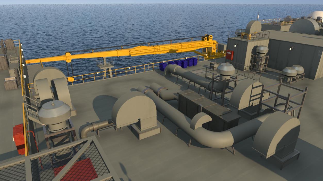 Self Propelled Twin Hulled Semi Submersible Platform 3D