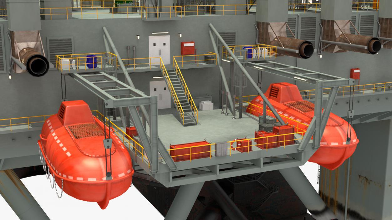 Self Propelled Twin Hulled Semi Submersible Platform 3D