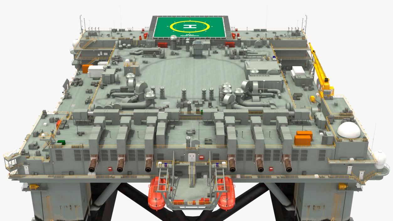 Self Propelled Twin Hulled Semi Submersible Platform 3D