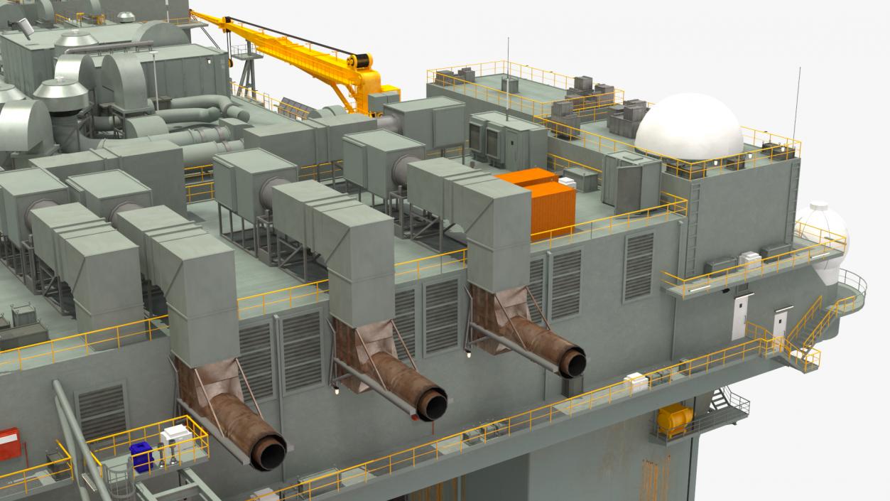 Self Propelled Twin Hulled Semi Submersible Platform 3D