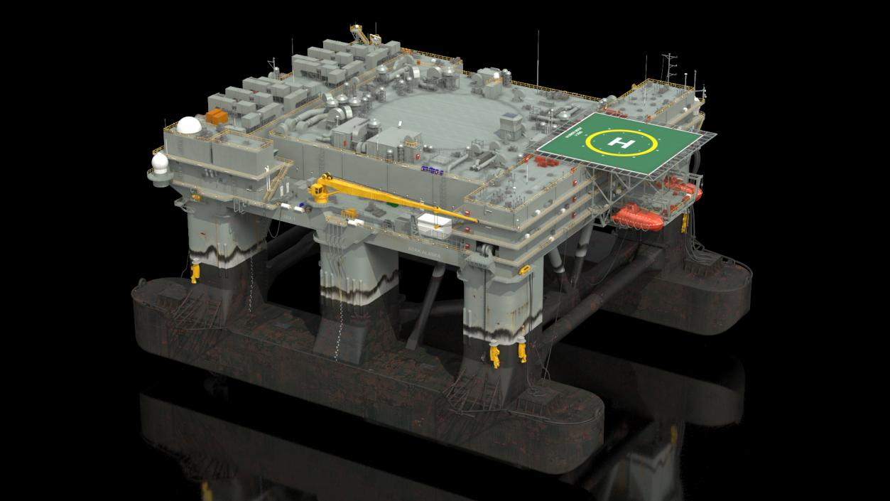 Self Propelled Twin Hulled Semi Submersible Platform 3D