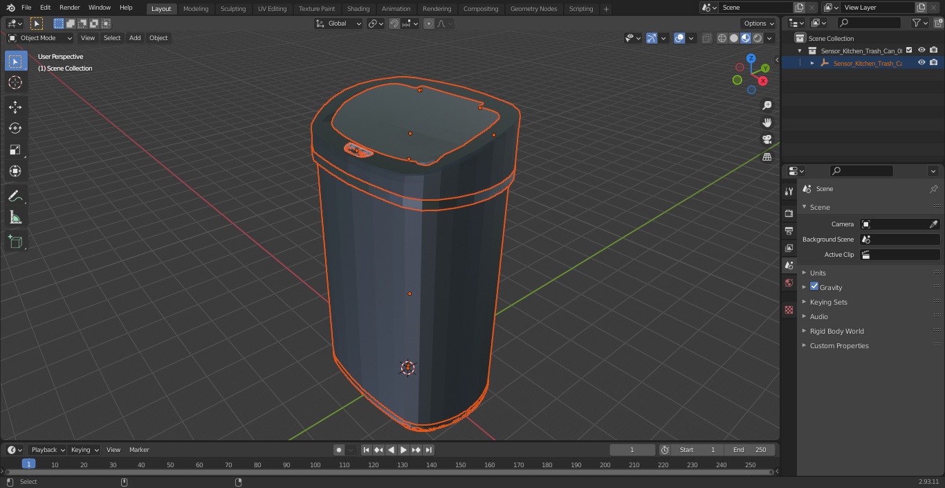 Sensor Kitchen Trash Can 3D model