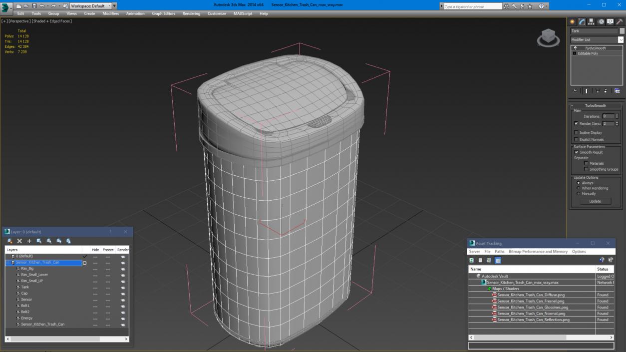 Sensor Kitchen Trash Can 3D model