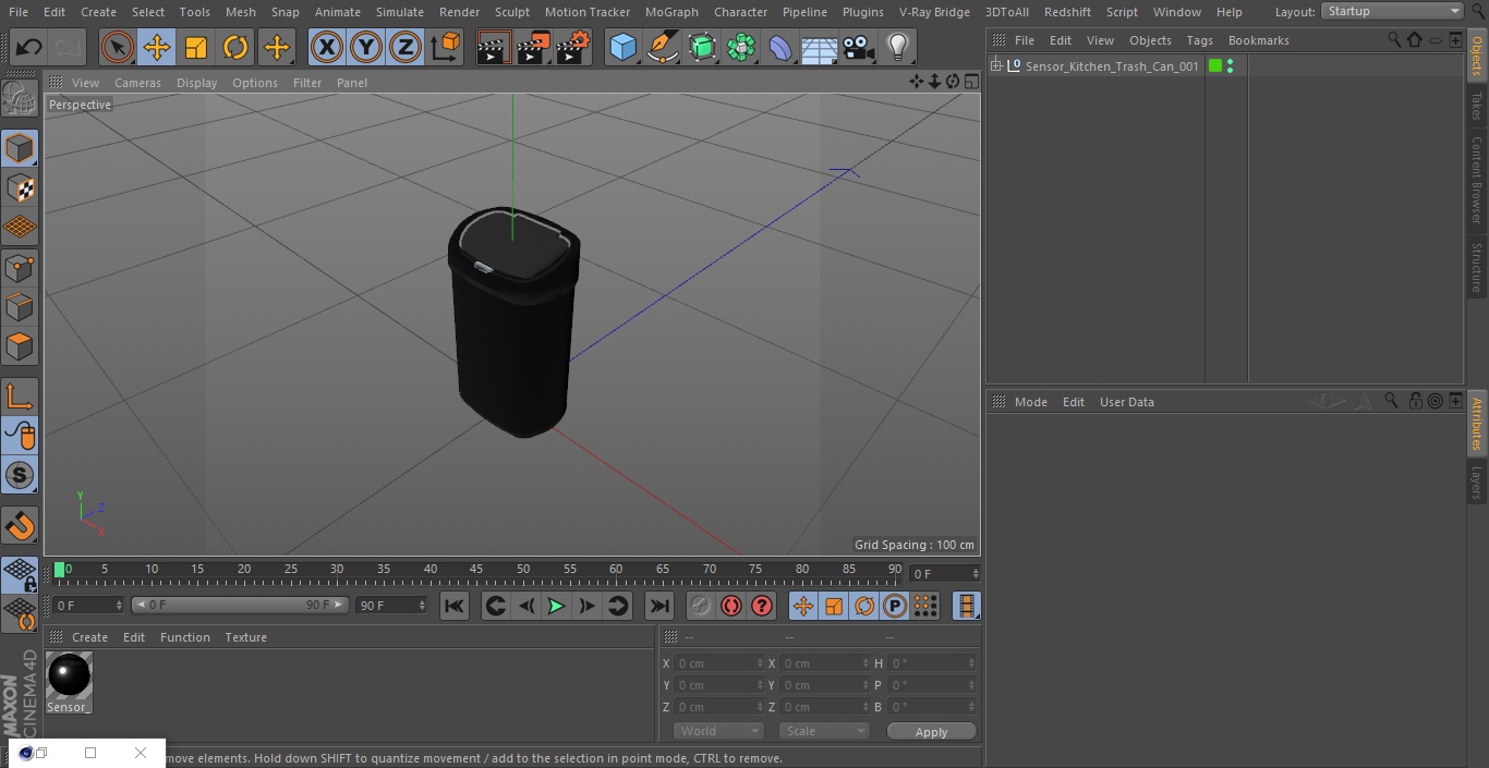 Sensor Kitchen Trash Can 3D model