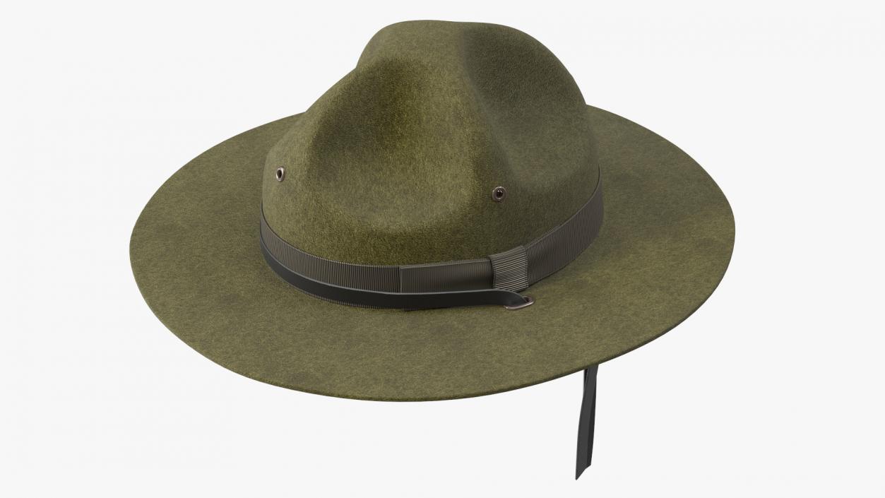 3D model Military Sergeant Cap Green on Mannequin