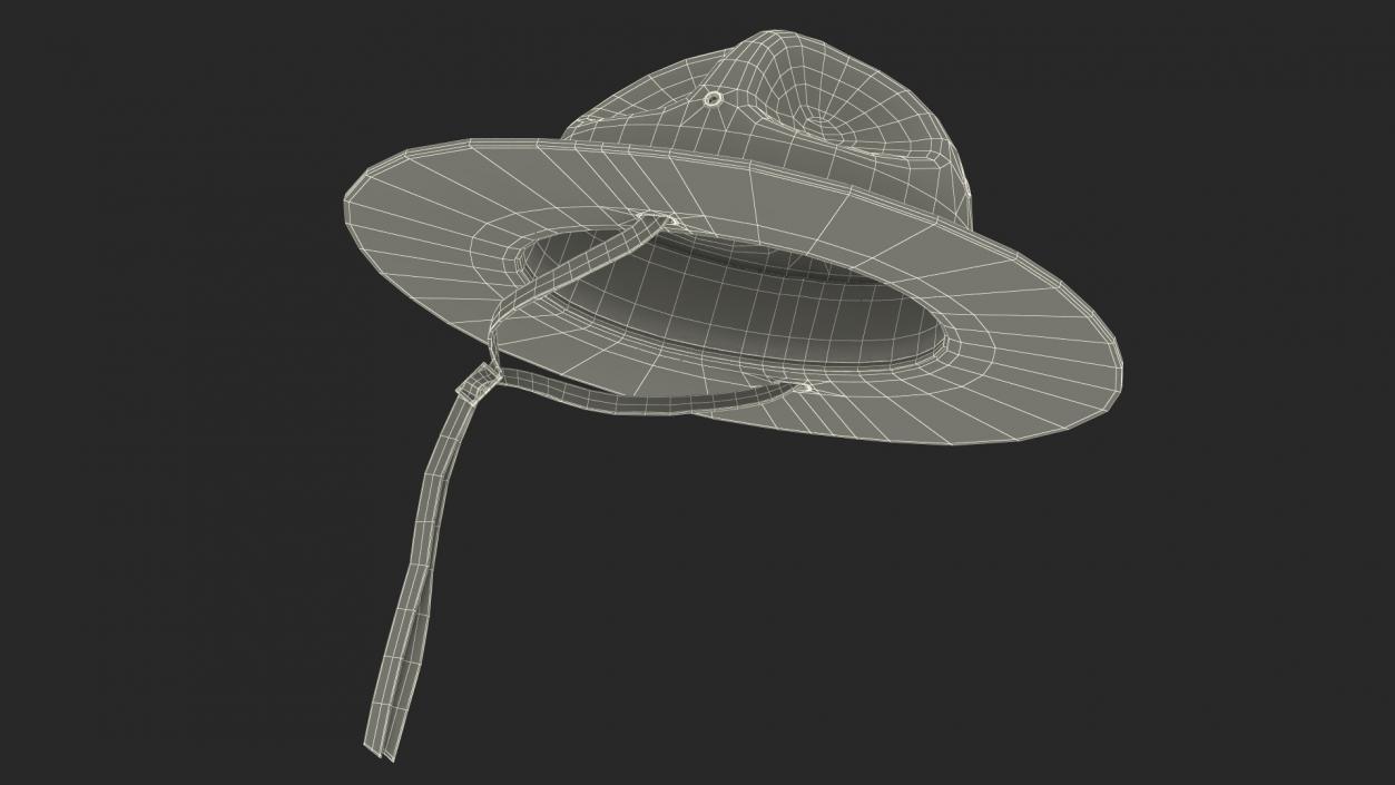 3D model Military Sergeant Cap Green on Mannequin