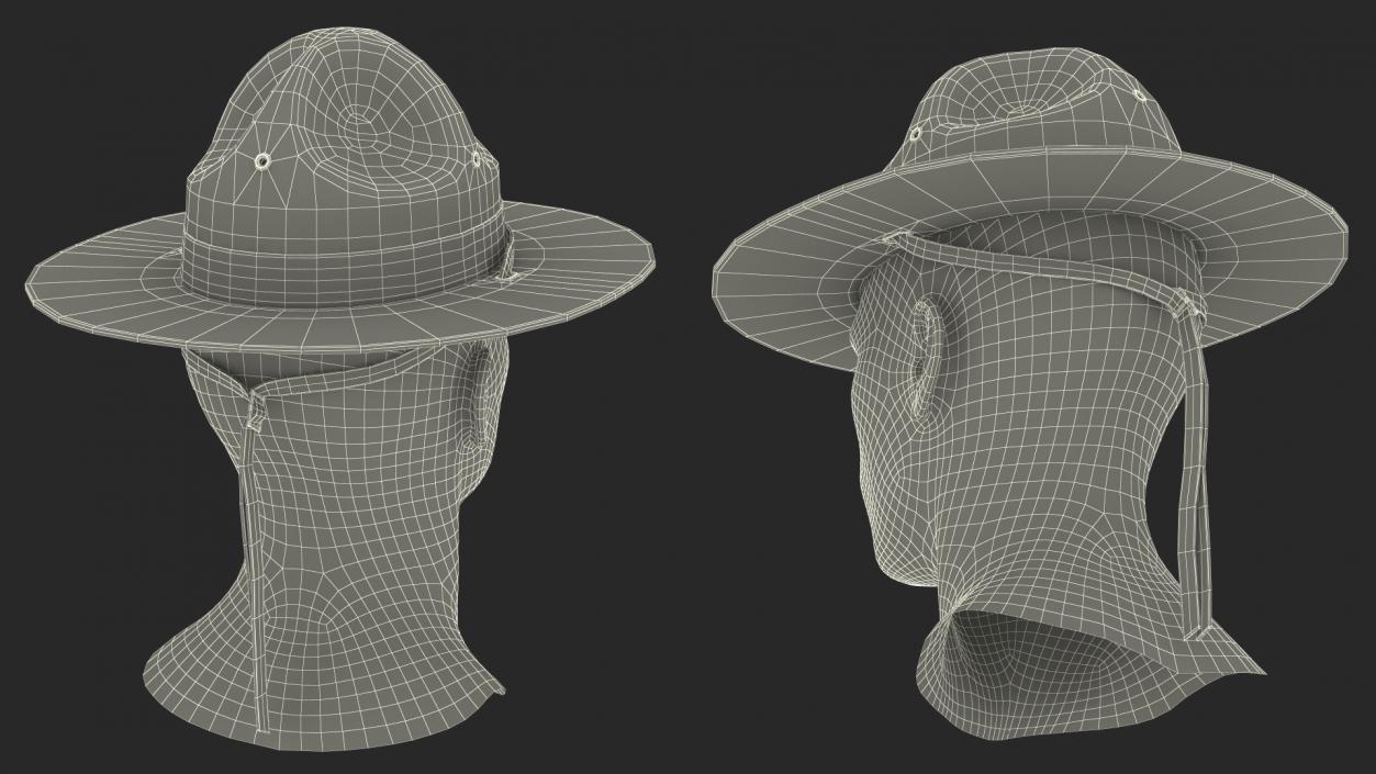 3D model Military Sergeant Cap Green on Mannequin