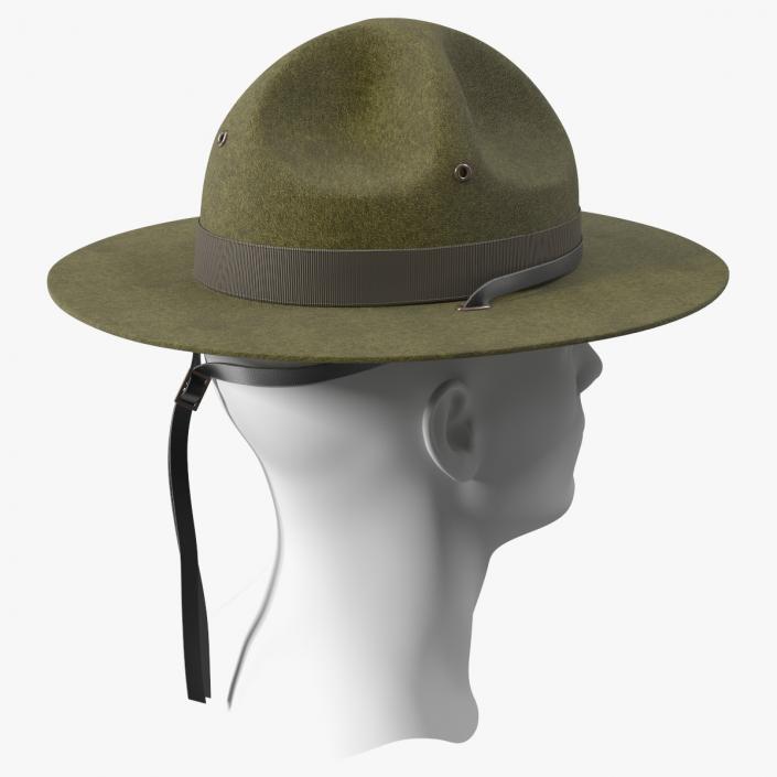 3D model Military Sergeant Cap Green on Mannequin