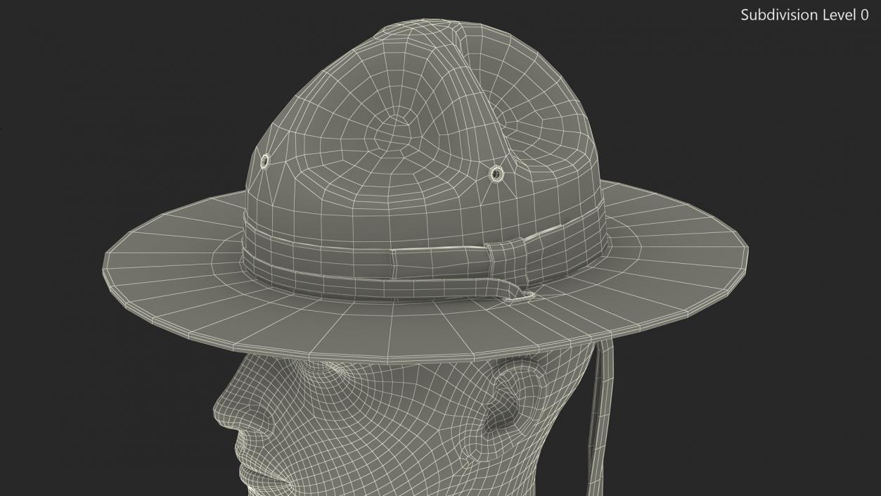 3D model Military Sergeant Cap Green on Mannequin