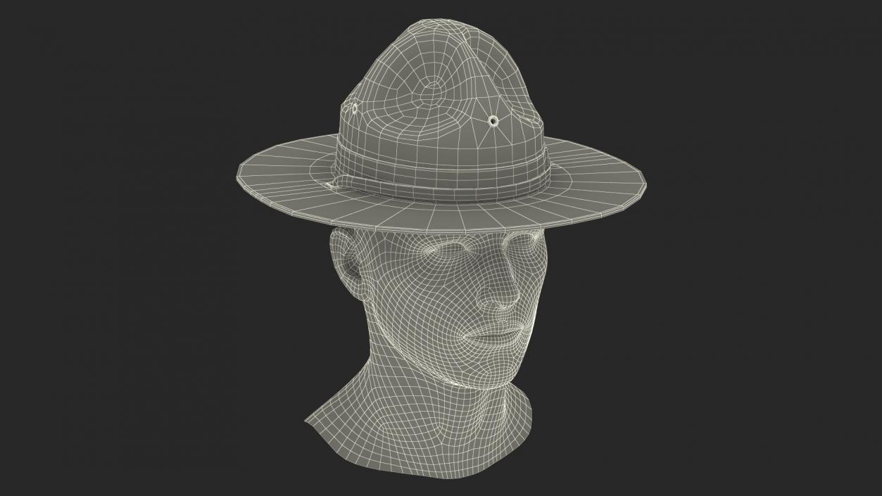 3D model Military Sergeant Cap Green on Mannequin