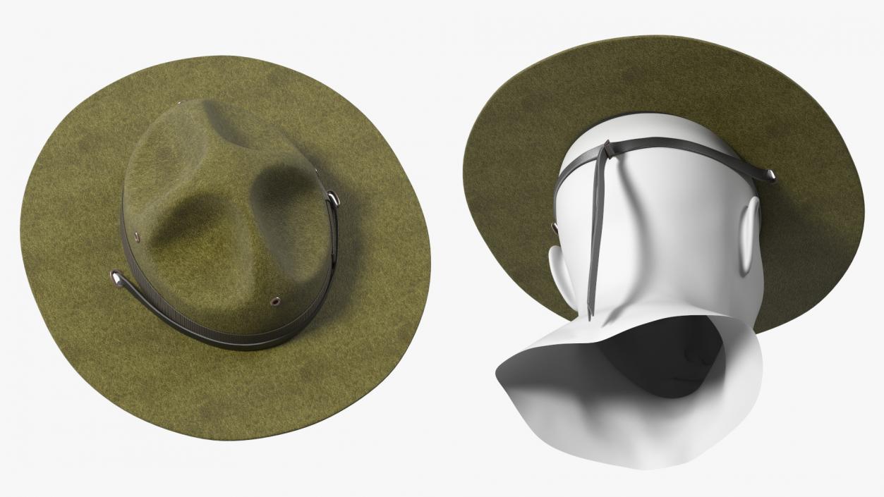 3D model Military Sergeant Cap Green on Mannequin