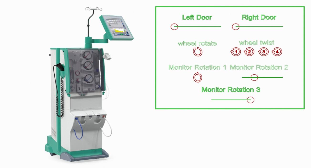 3D Dialysis Machine Rigged model