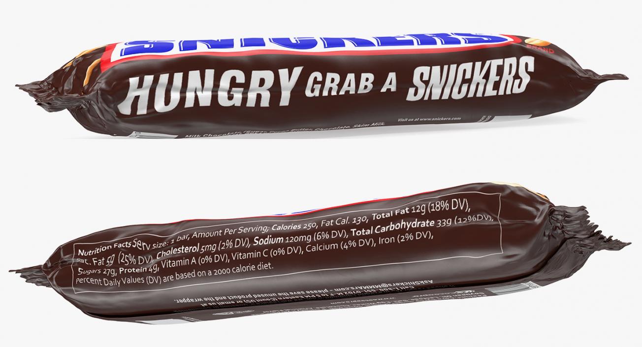 3D model Snickers Chocolate Bar and Package Collection