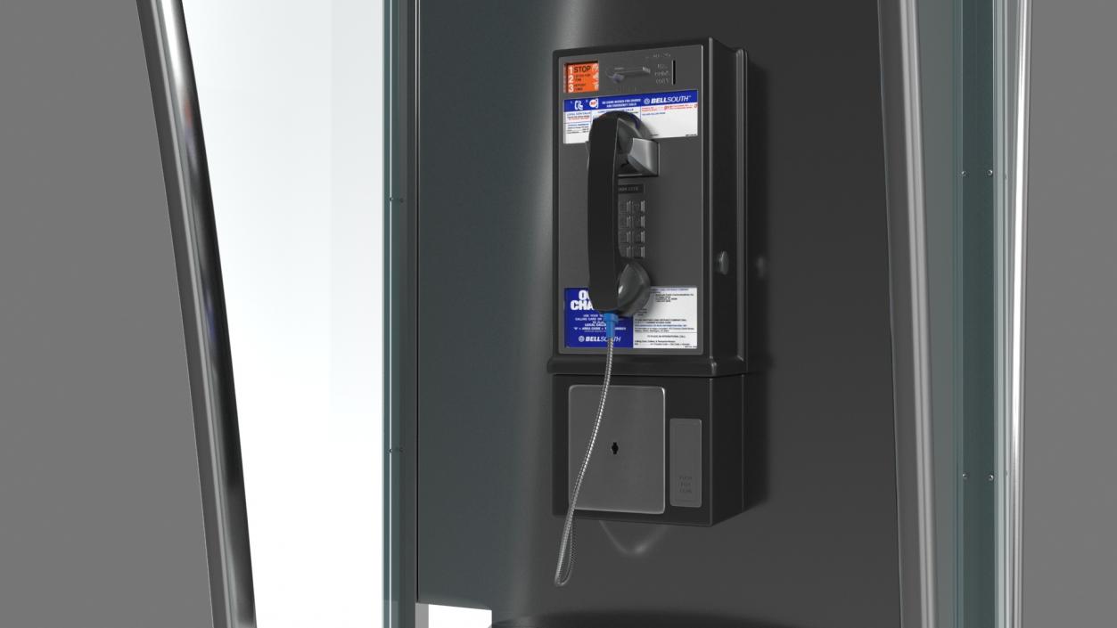 Modern Glass Phone Booth 3D model