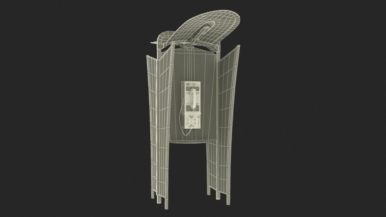 Modern Glass Phone Booth 3D model