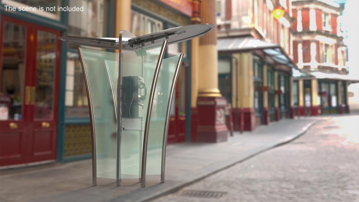 Modern Glass Phone Booth 3D model