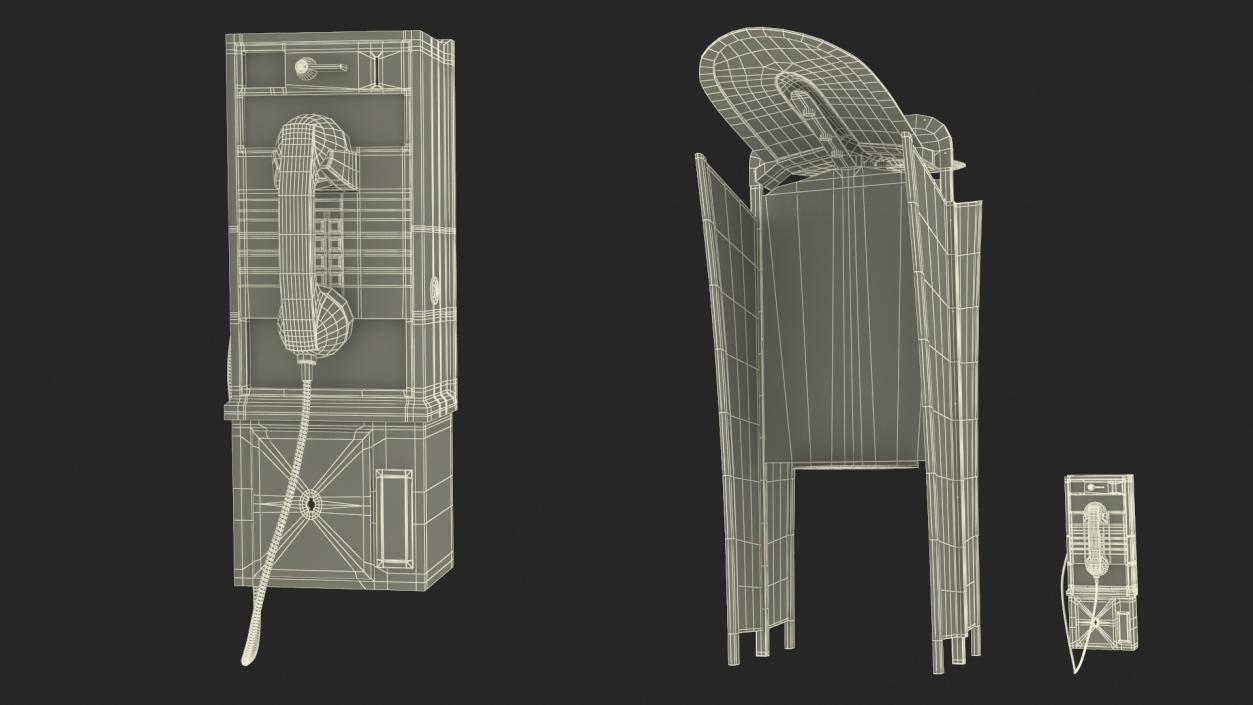 Modern Glass Phone Booth 3D model