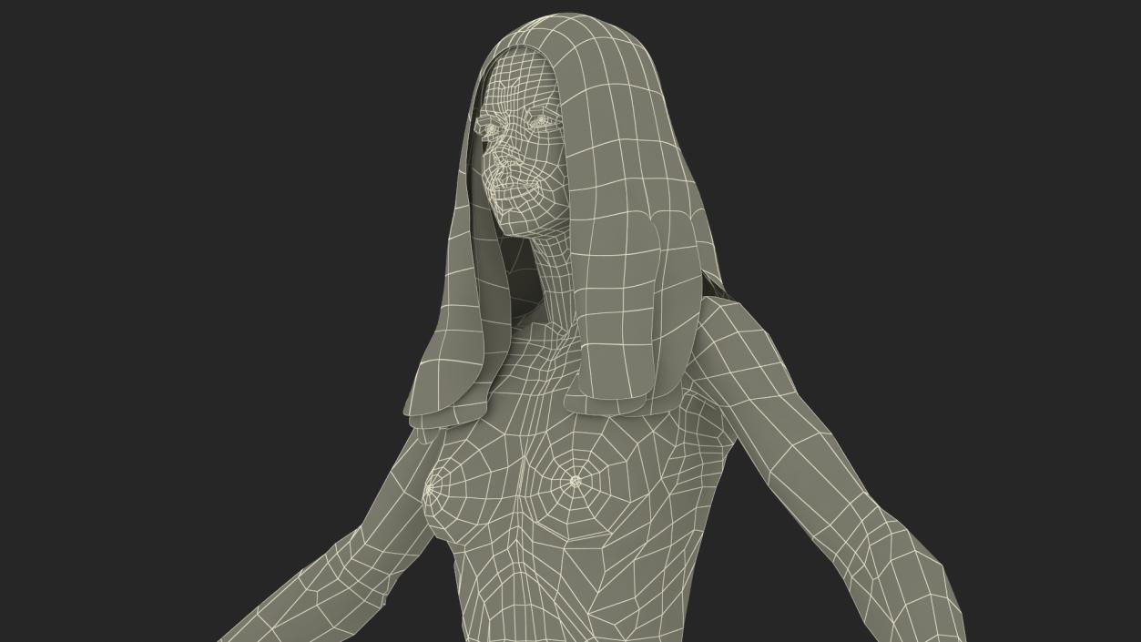 3D Caucasian Naked Woman T-pose model