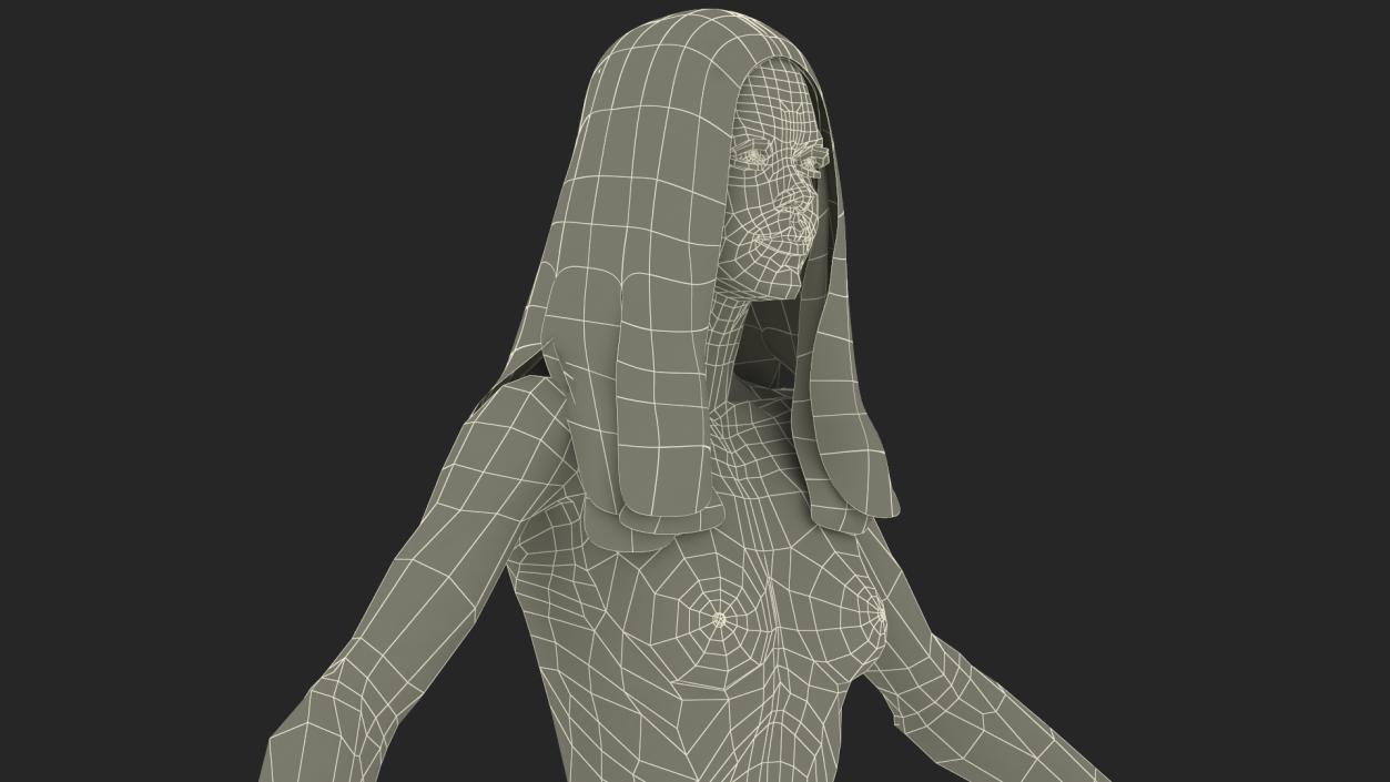 3D Caucasian Naked Woman T-pose model