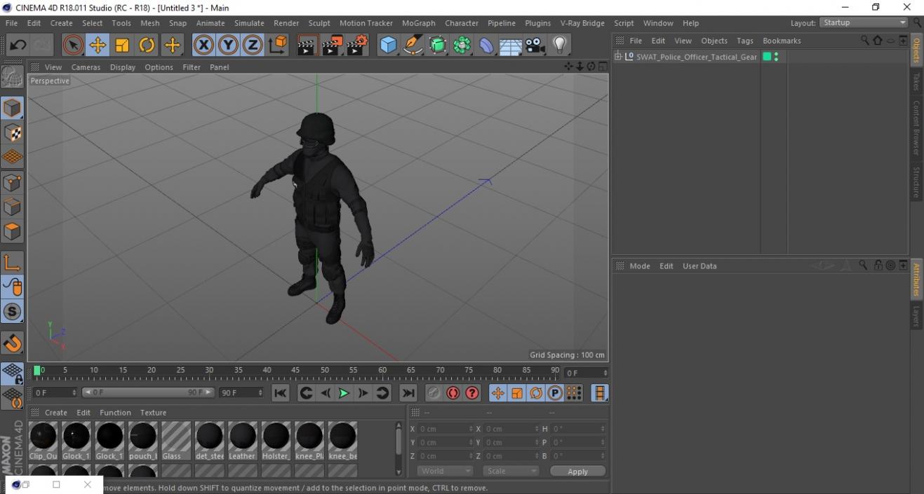 3D model SWAT Police Officer Tactical Gear 2