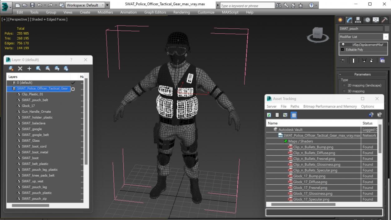 3D model SWAT Police Officer Tactical Gear 2