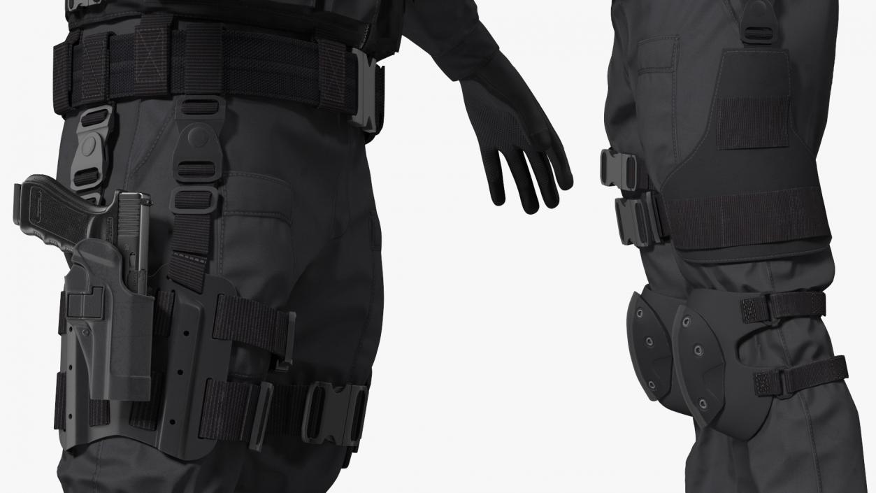 3D model SWAT Police Officer Tactical Gear 2