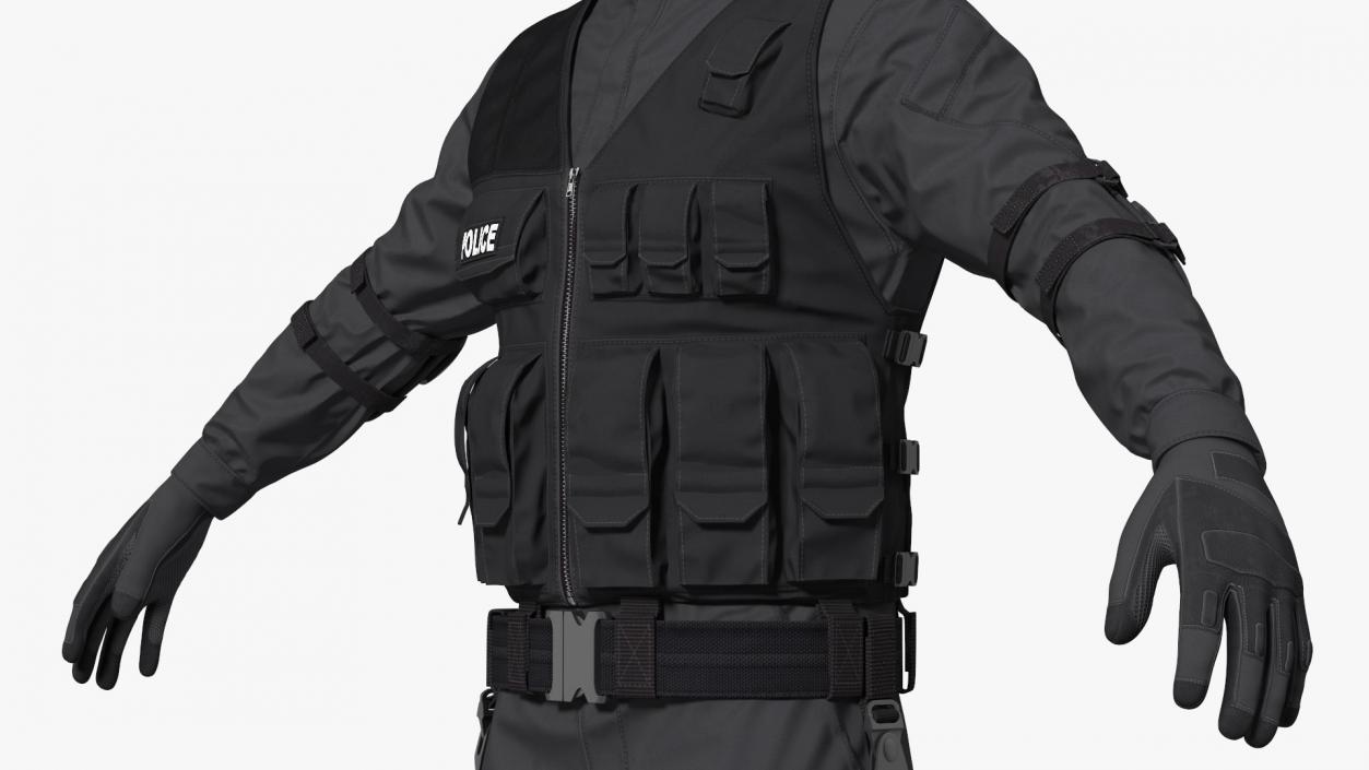 3D model SWAT Police Officer Tactical Gear 2