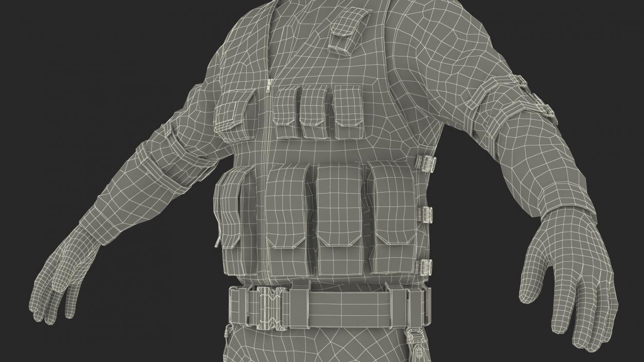 3D model SWAT Police Officer Tactical Gear 2