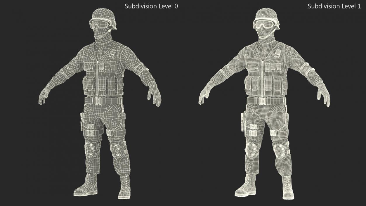 3D model SWAT Police Officer Tactical Gear 2