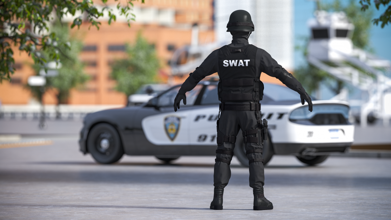 3D model SWAT Police Officer Tactical Gear 2