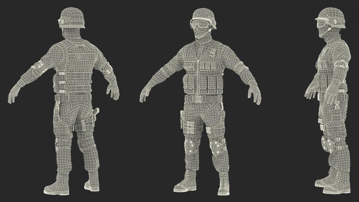 3D model SWAT Police Officer Tactical Gear 2