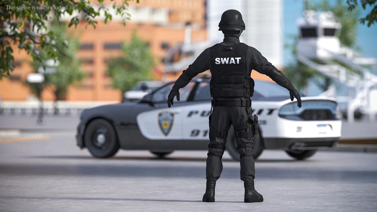 3D model SWAT Police Officer Tactical Gear 2