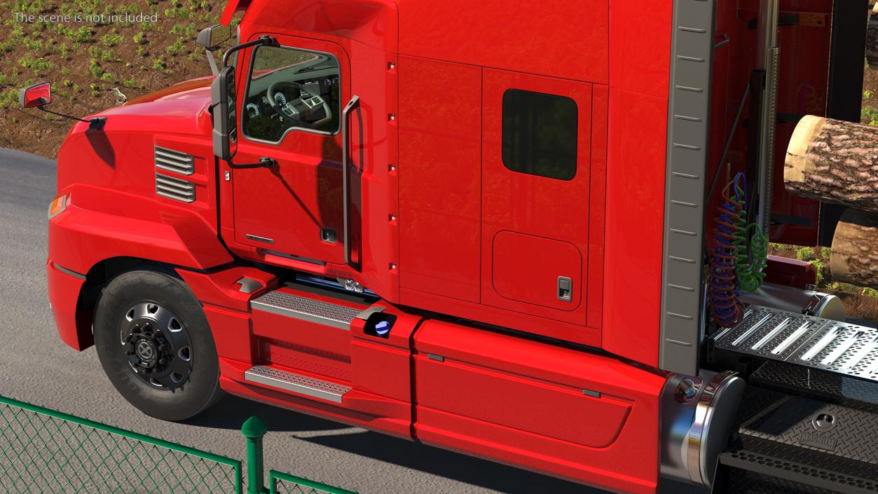 3D Mack Anthem Truck With Logging Trailer model