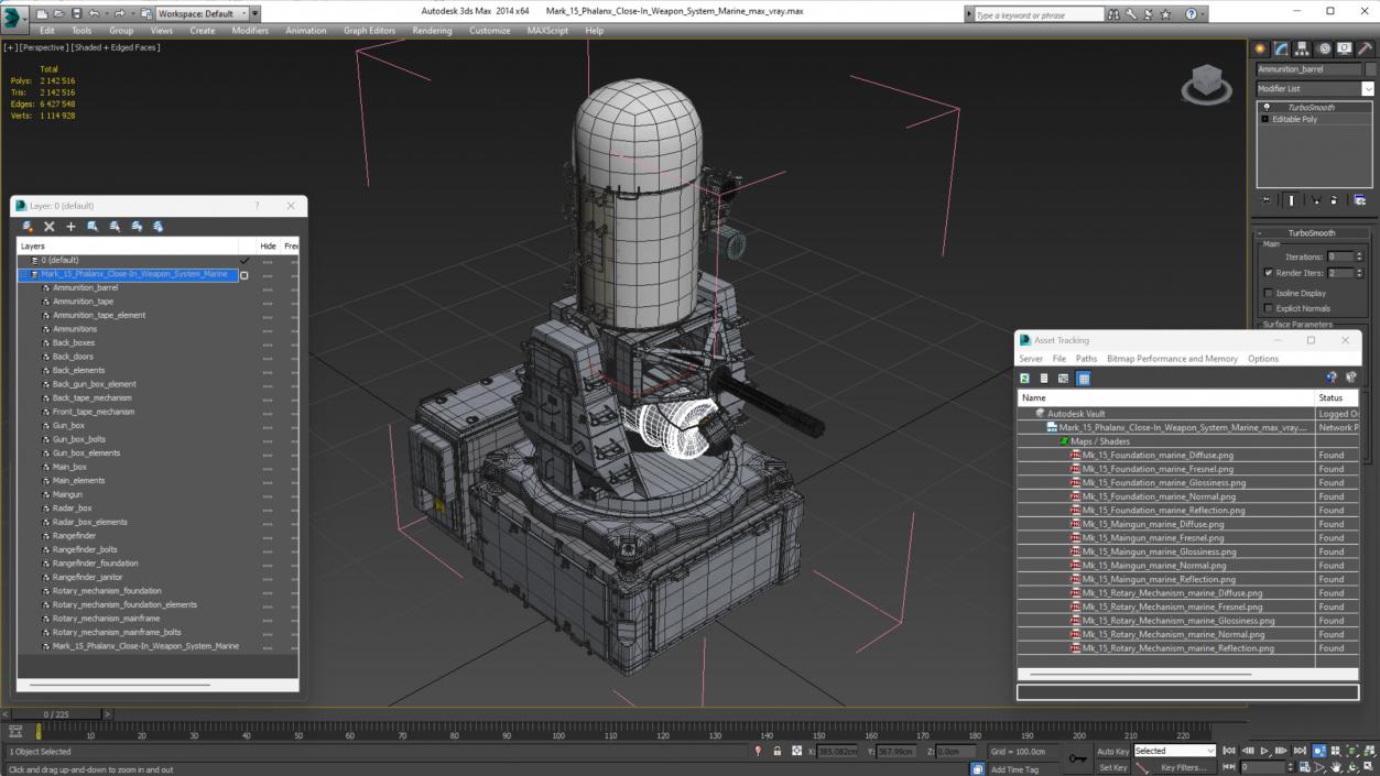 3D model Mark 15 Phalanx Close-In Weapon System Marine