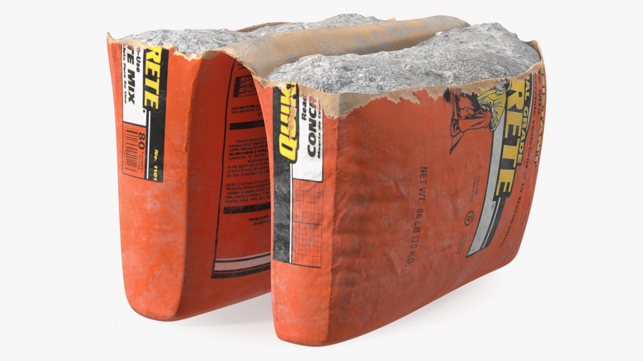 Unpacked Cement Quikrete 66 Lb Orange 3D