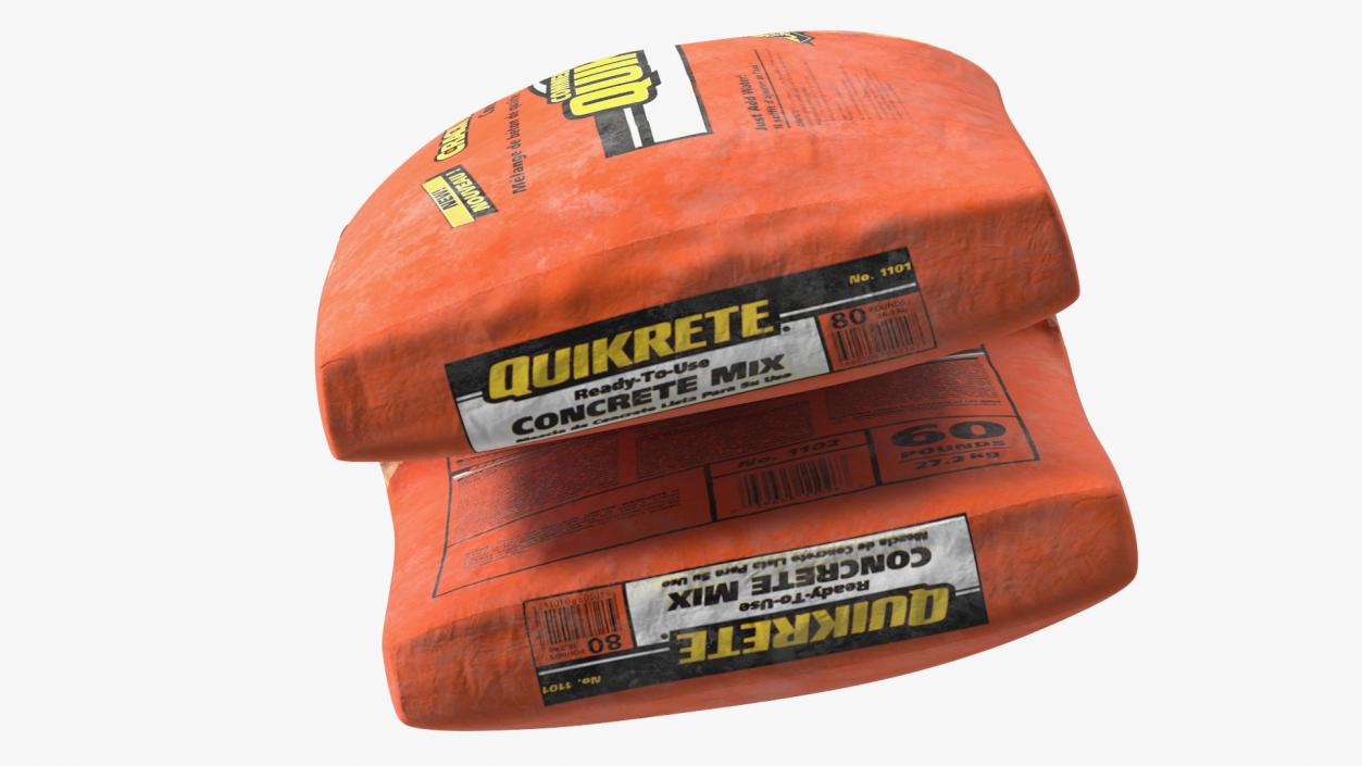 Unpacked Cement Quikrete 66 Lb Orange 3D